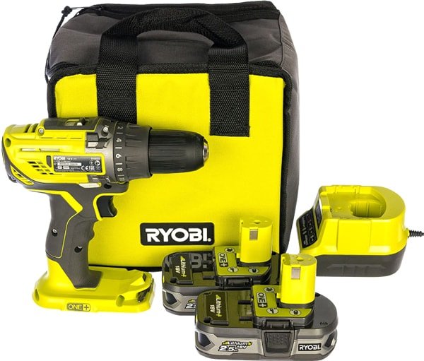 

Дрель-шуруповерт Ryobi R18DD3-225S 5133003349 (с 2-мя АКБ 2.5 Ah, сумка)
