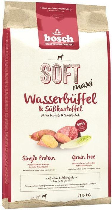 

Полувлажный Bosch Soft Maxi Water Buffalo & Sweetpotato (Буйвол с Бататом) 12.5 кг