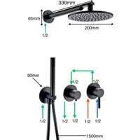 Душевая система  Grocenberg GB5090 (черный матовый)