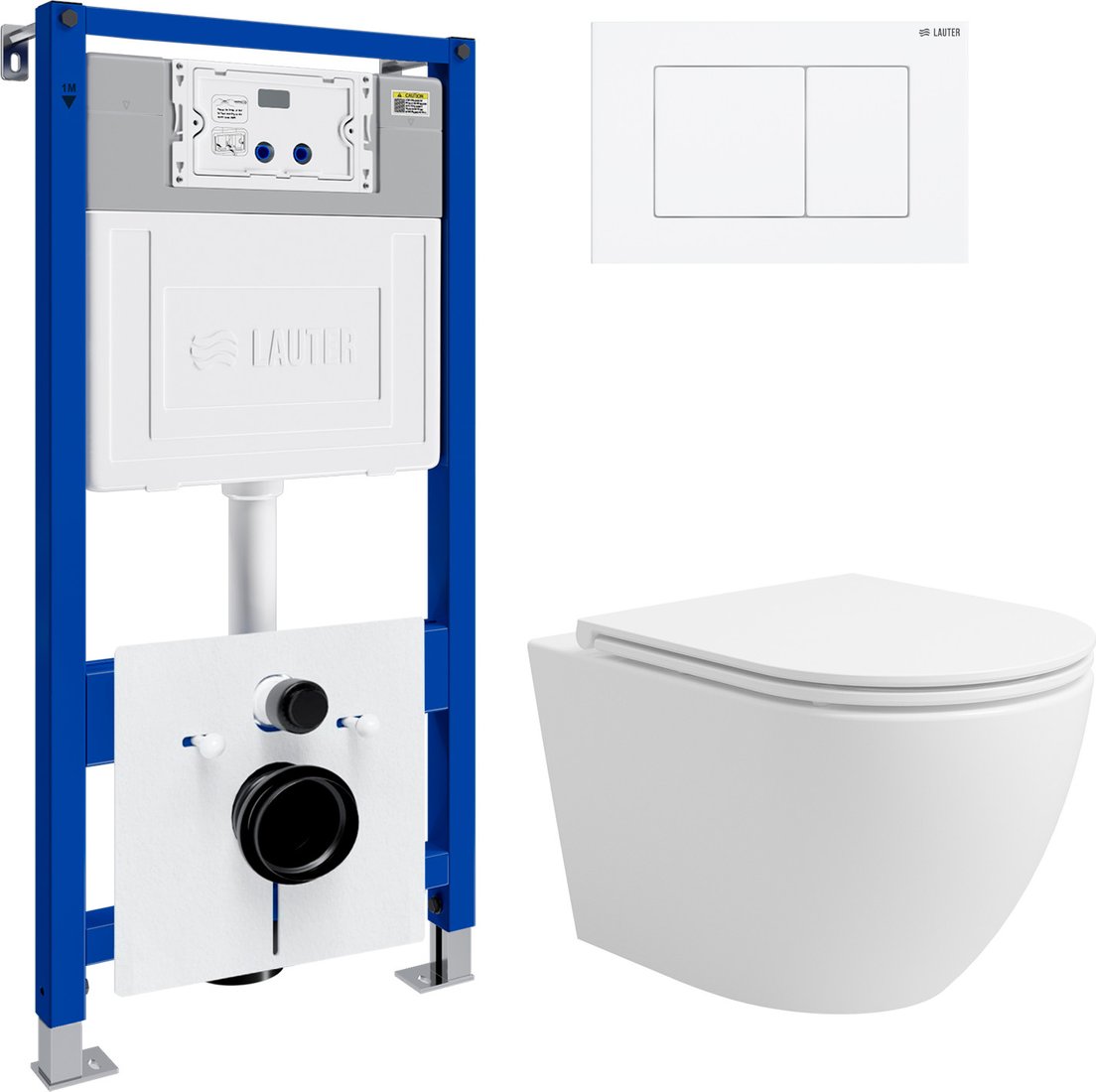 

Унитаз подвесной Lauter Vortex 2110830 с кнопкой 219702J (прямоугольная, белый)