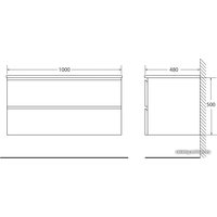  BelBagno Тумба под умывальник Luce-1000-2C-SO-SCM (stucco cemento)