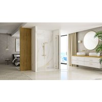 Душевая дверь Rea Hugo 100 (золотой/прозрачное стекло)