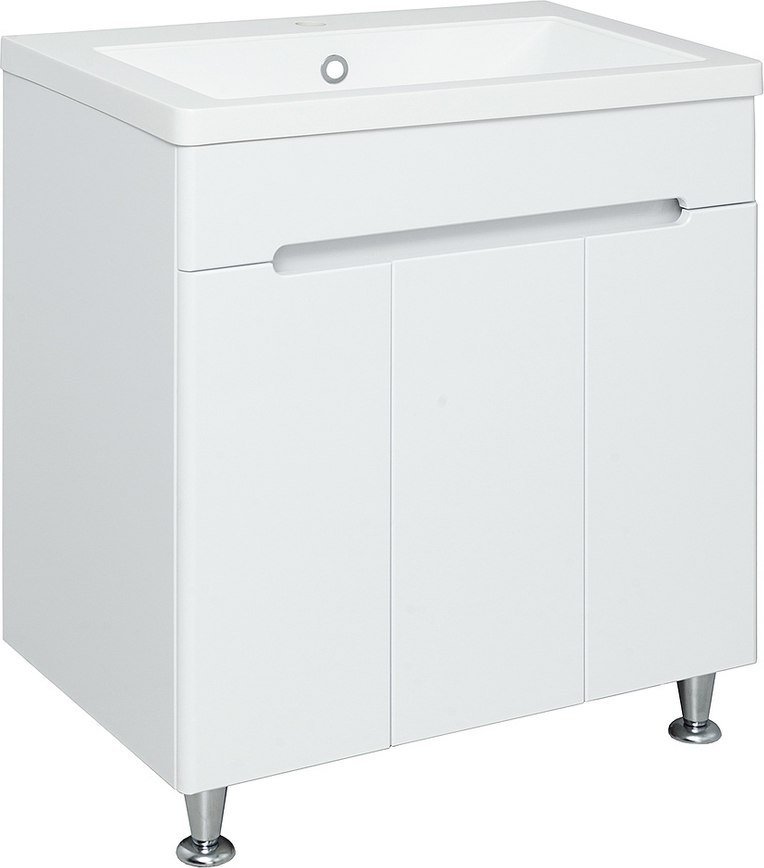 

Runo Тумба с умывальником Runo Парма 75 3 двери + Omega 75 (напольная)