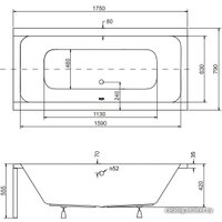 Ванна Besco Quadro 175x80