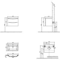  BelBagno Тумба с умывальником Ancona-N-600-2C-SO-BL (bianco lucido)