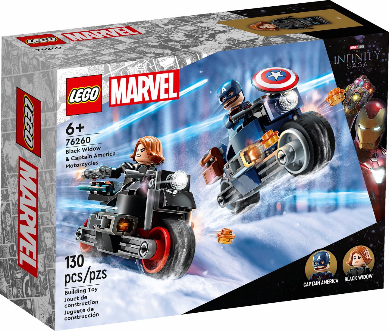 

Конструктор LEGO Marvel Super Heroes 76260 Черная вдова и Капитан Америка на мотоциклах