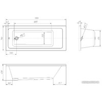 Ванна Ventospa Novaro 170x70 (с ножками и экраном)