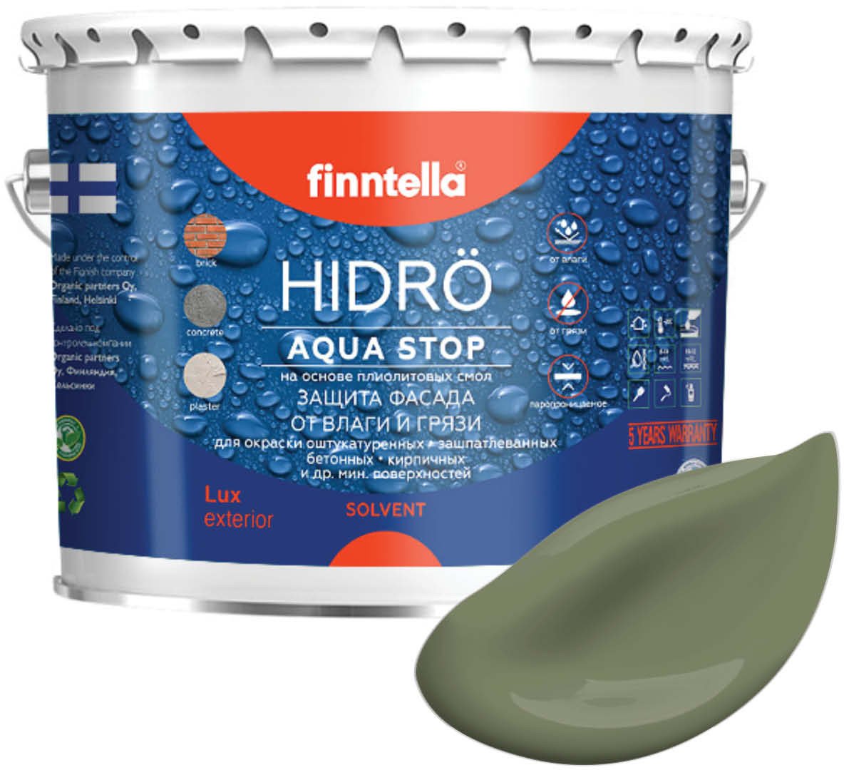 

Краска Finntella Hidro Oliivi F-14-1-3-FL021 2.7 л (зеленый)