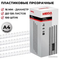 Пластиковая пружина для переплета ProMega Office A4 16 мм 100 шт 255098 (прозрачный)