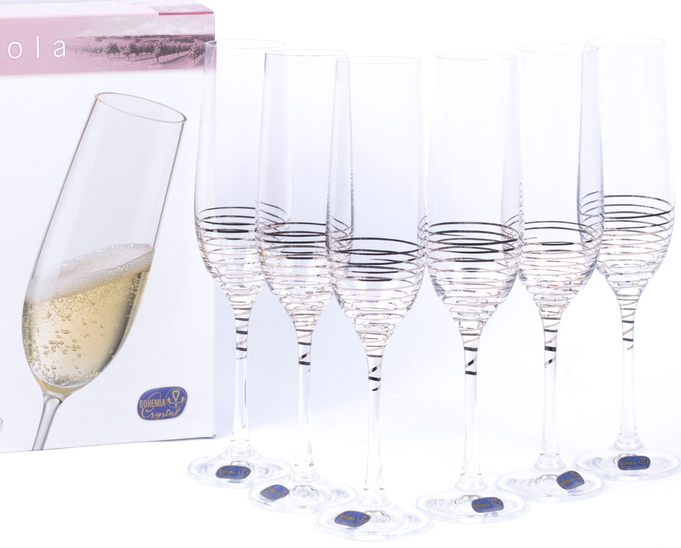 

Набор бокалов для шампанского Bohemia Crystal Viola 40729/M8434/190