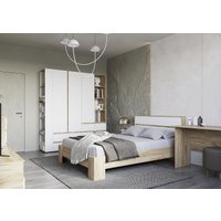 Кровать Стендмебель Хелен КР 03 160x200 (белый/дуб крафт золотой)