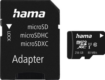 Карта памяти Hama 00124173 microSDXC 256GB (с адаптером)