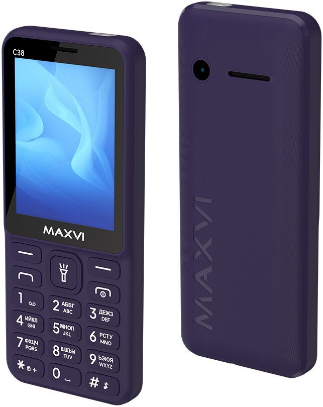 Кнопочный телефон Maxvi C38 (фиолетовый)