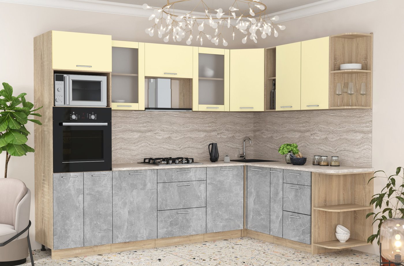 

Готовая кухня Интерлиния Мила 1.88x2.8 правая (ваниль/дуб венге/малага)