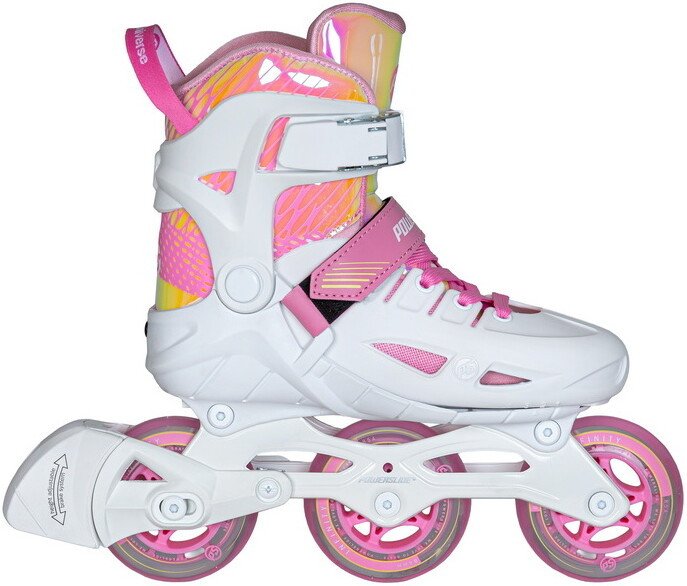 Роликовые коньки Powerslide Phuzion Universe 3 колеса (р. 33-36, белый/розовый)