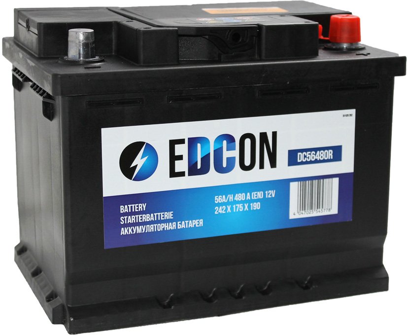

Автомобильный аккумулятор EDCON DC56480R (56 А·ч)