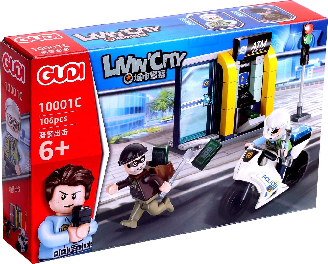 

Конструктор Gudi Полиция. Погоня на мотоцикле 10001 10855624 (106эл)