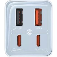 Сетевое зарядное Baseus GaN6 Pro Fast Charger 2C+2U 65W P10162701313-00 (голубой)