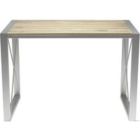 Кухонный стол Buro7 Лофт 110 (классика, дуб беленый/серебро)