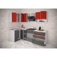 Готовая кухня ИволандТрейд Красная 170 см угловая