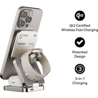Беспроводное зарядное Momax Q2.Mag 3-in-1 UD31L (титановый)