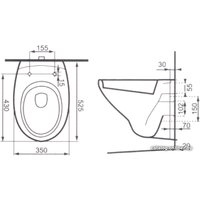 Унитаз подвесной Cersanit Delfi SET-DEL/Black/TPL/Cg
