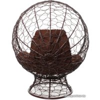 Кресло M-Group Кокос на подставке 11590205 (коричневый ротанг/коричневая подушка)