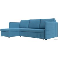 Угловой диван Лига диванов Слим левый 121150L (рогожка Амур, голубой)