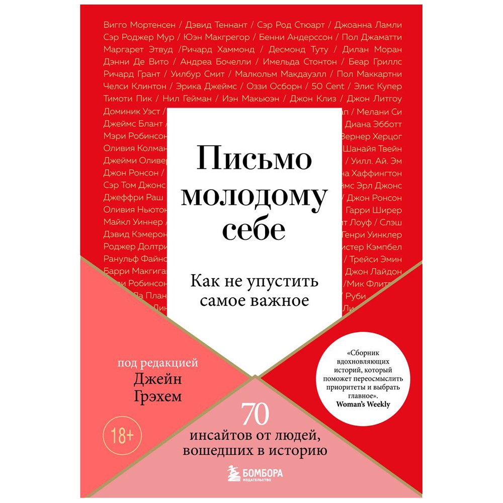 

Книга издательства Бомбора. Письмо молодому себе. Как не упустить самое важное. 70 инсайтов от людей, вошедших в историю (Джейн Грэхем)