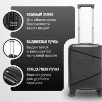 Чемодан-спиннер DoubleW Nexo (S, черный)