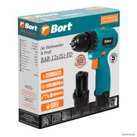 Дрель-шуруповерт Bort BAB-12X2LI-PD 93414097 (с 2-мя АКБ)