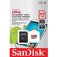 Карта памяти SanDisk Ultra microSDXC 64GB Class 10 + адаптер (SDSQUNC-64G-GN6MA)