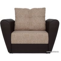 Кресло-кровать Мебель-АРС Квартет (микровельвет/экокожа, коричневый кордрой)