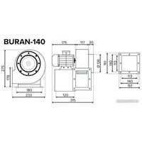 Радиальный вентилятор ERA Pro Buran 140 2K M L