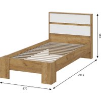 Кровать Тащи в дом Люмо КР 01 90x200 (дуб крафт золото/белый)