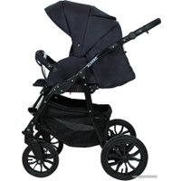 Универсальная коляска Alis Alvaro F (3 в 1, Al 07 темно-синий/белая кожа)