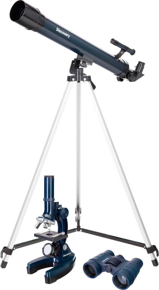 Детский микроскоп, телескоп, бинокль Levenhuk Discovery Scope 3 с книгой 77822