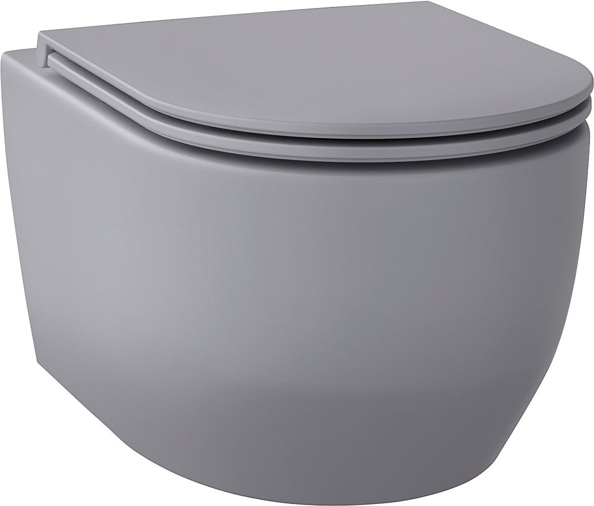 

Унитаз подвесной Wellsee Croquis RimFree 182614001 (чаша, пневмокрышка, матовый серый)