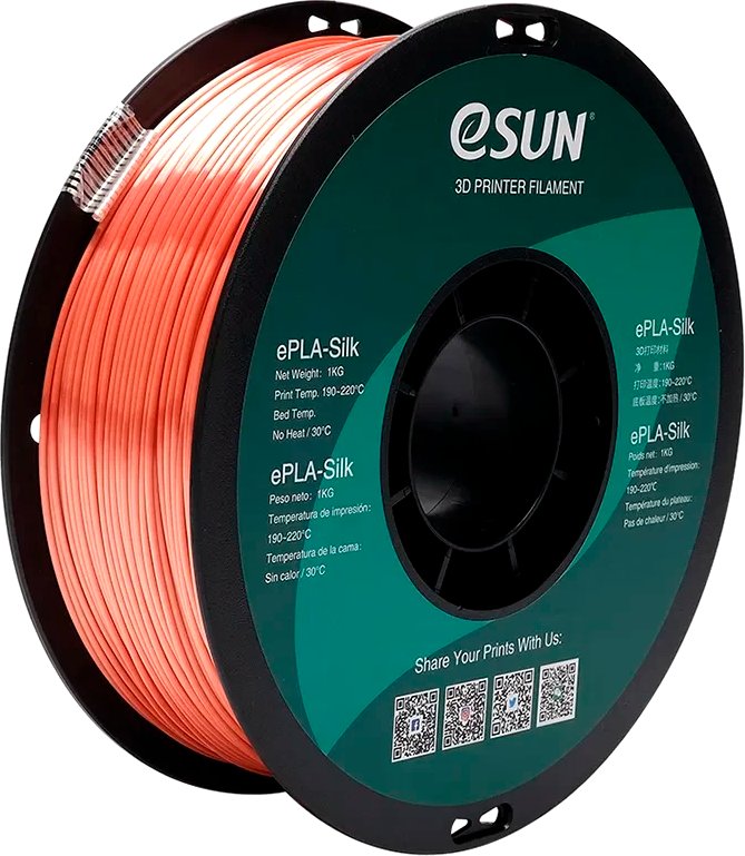 

Пластик eSUN ePLA-Silk ePLA-Silk-P175RJ (1.75мм, 1кг, розовое золото)
