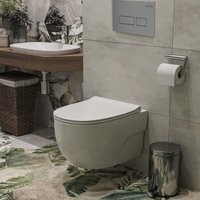 Унитаз подвесной Roxen Porto One Rimless 6 в 1 StounFix Dual Fresh 607036 (кнопка: матовая)