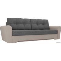 Диван Лига диванов Амстердам 100033 (рогожка, серый/бежевый)