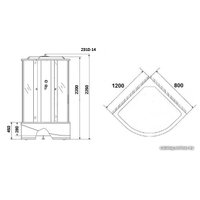 Душевая кабина Niagara NG-2310-14L 120x80x215 (матовое стекло, левая)