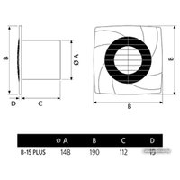 Осевой вентилятор CATA B-15 Plus Cord