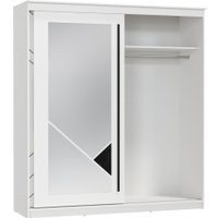 Шкаф-купе Олмеко Марко 95.11 2-х дверный с зеркалом (белый/белый/Masa Decor черный)