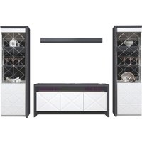 Шкаф-витрина КМК Мебель Монако 0921 (графитMDP 19 дуб полярный)