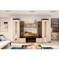 Стенка Астрид-Мебель Палермо-4 (анкор белый/анкор темный)