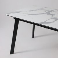 Кухонный стол Алвест AV 1209 120-160х80 (мрамор белый/черный)