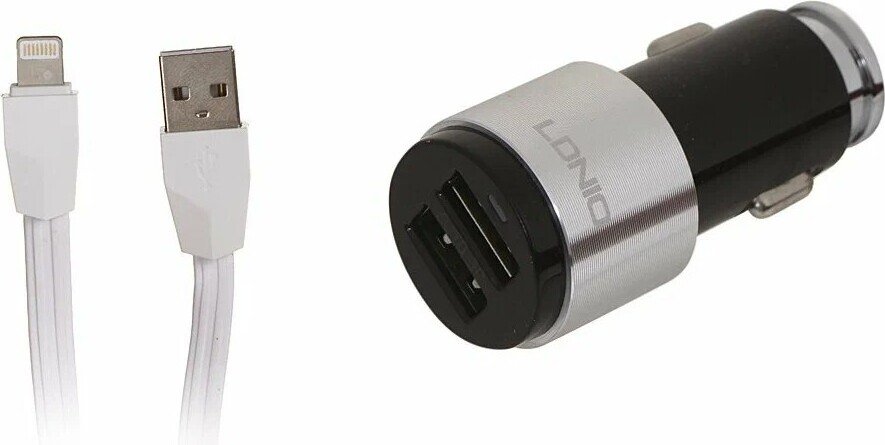 

Автомобильное зарядное LDNIO DL-C403 Lightning (черный/серый)