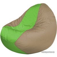 Кресло-мешок Flagman Classic К2.1-31 (бежевый темный/салатовый)