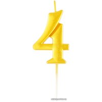 Свеча для торта Meshu Цифра 4 MS_59471 (золото)